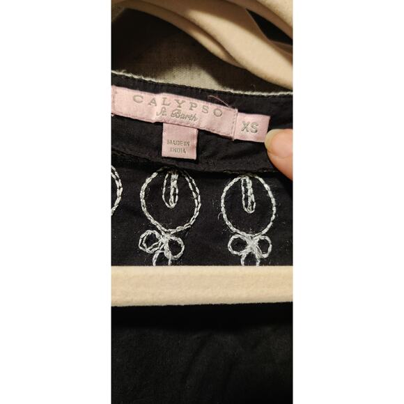 Calypso St. Barth Rowena Cotton Embellished Tunic Size XS Tropical Resort - Picture 7 of 9